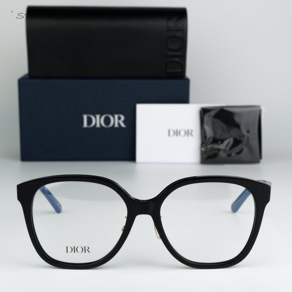 BRAND NEW Dior LAPARISIENNEDIORO S3F 1000 Black Blue Demo Women Round Eyeglasses
